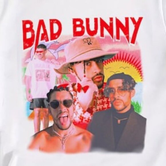 Bad Bunny Most Wanted Tour 2024 90s Style Music Artist Graphic Fan T-Shirt 73 - Picture 2 of 5